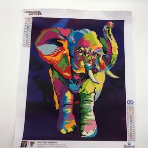 17x20 Diamond Art Advanced Elephant Painting Canvas Print Wall Decor Finished